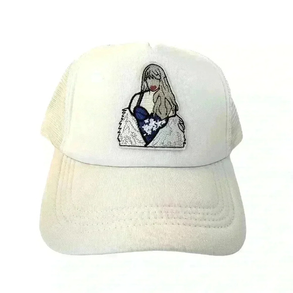 SWIFTIE Patch White Hat, Custom Hat, Trucker Cap, Gift Idea New - Picture 1 of 3